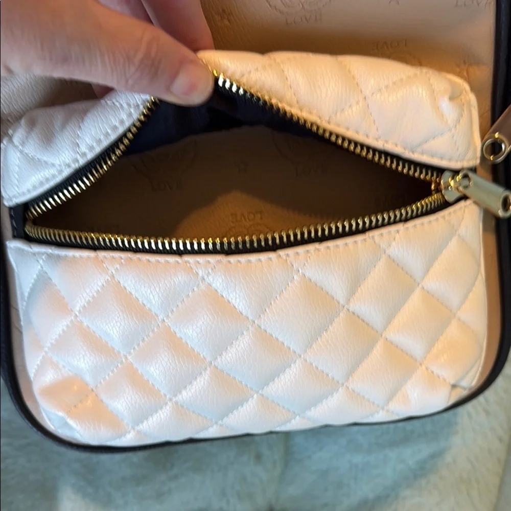 EUC Icing Tan, White, & Black Backpack Purse